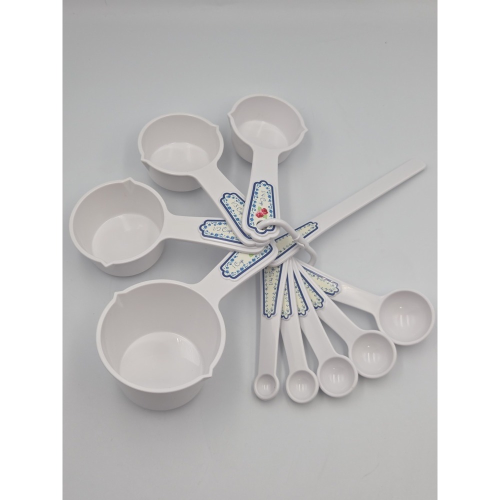 Pioneer Woman Nesting Measuring Cups Spoons Set Kitchen Gadgets White Floral